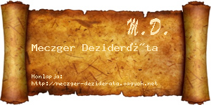 Meczger Dezideráta névjegykártya